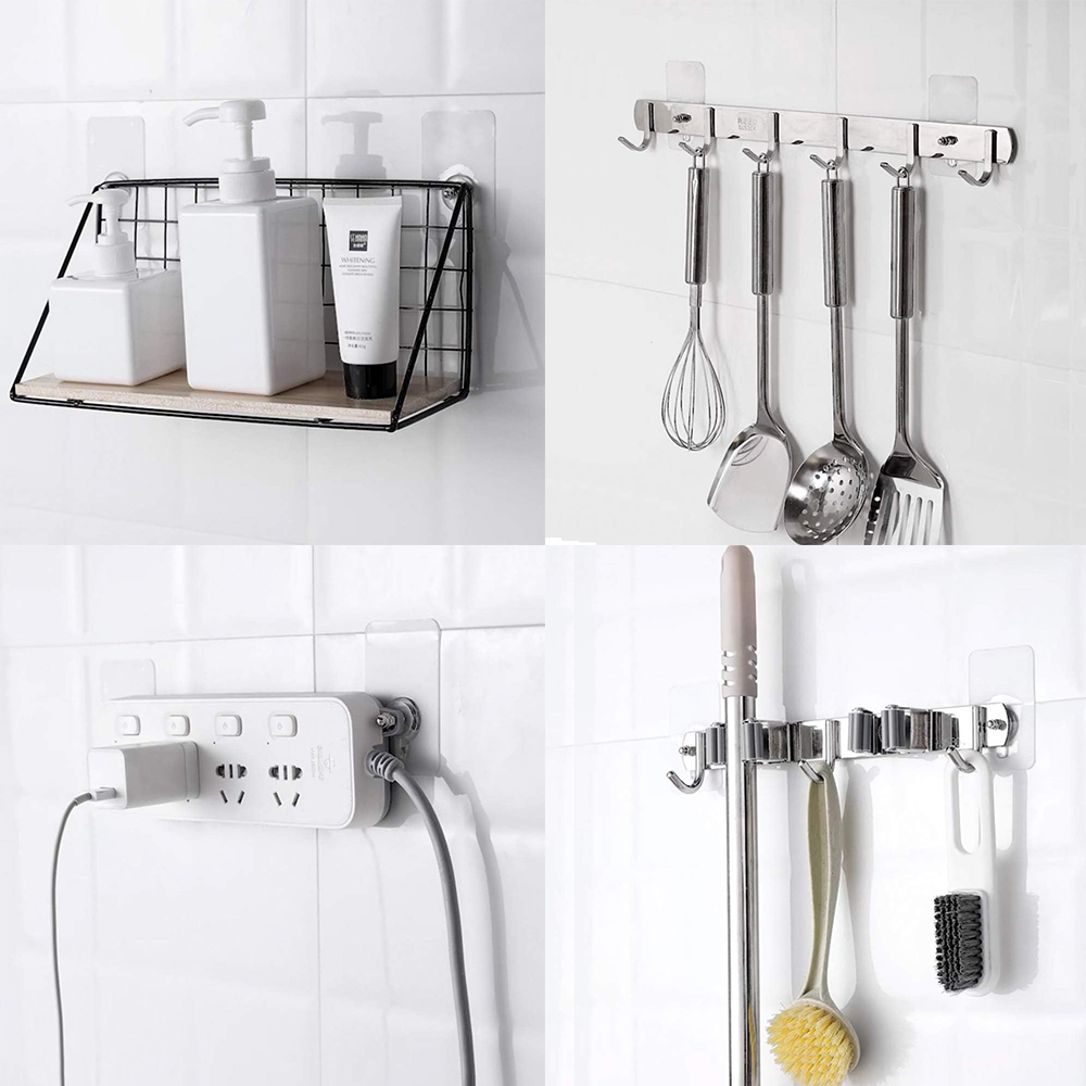 G+ Home No-Assembly Heavy-Duty Large Adhesive Screw Hook Set (6 pcs, 8&times;8 cm) &ndash; 13mm Silver, , large