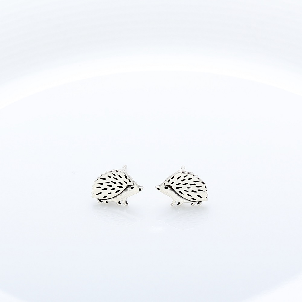 【Angel & Me】刺蝟 Hedgehog s925純銀耳環 生日禮物 情人節送禮