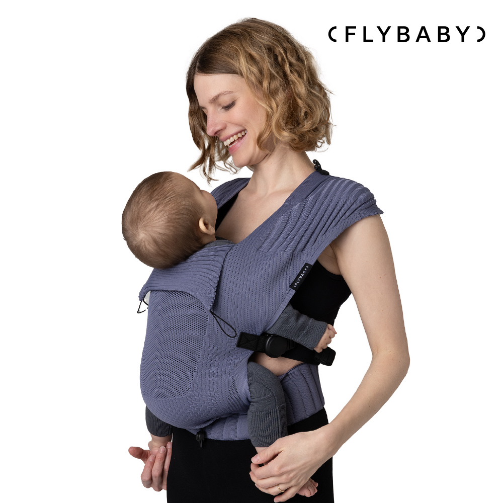 Flybaby 輕便透氣嬰兒揹巾_柔霧紫, , large