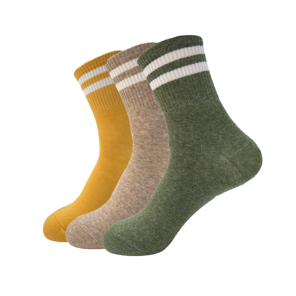 【BVD】3/4雙條直角女襪<薑黃>B562 短襪 長襪 休閒穿搭襪, , large