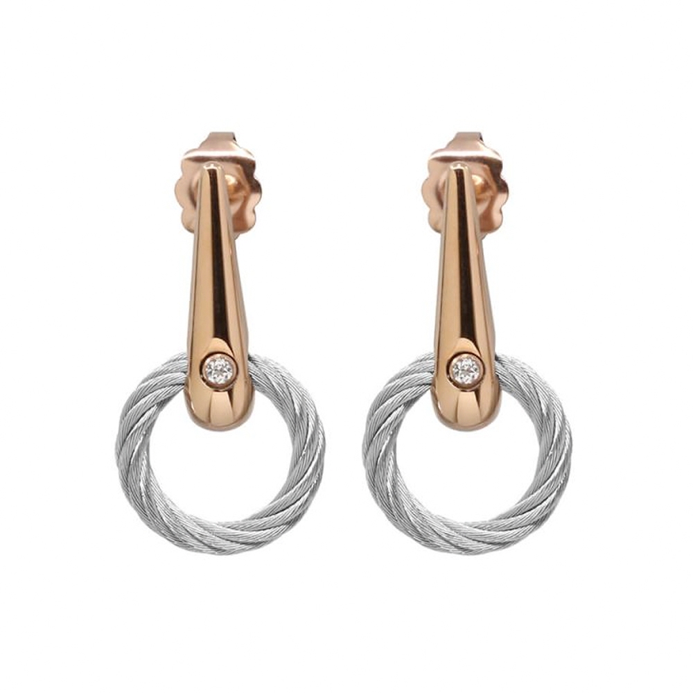 CHARRIOL 夏利豪 INFINITY ZEN 鋼索耳環 送禮推薦 03-102-1232-1