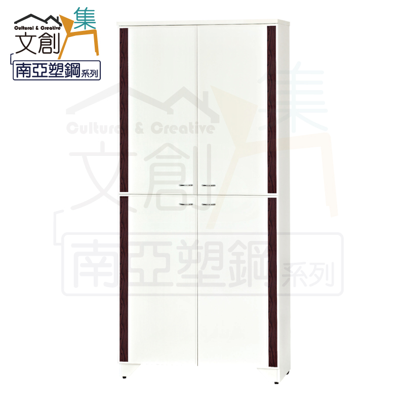 【文創集】凱斯 環保3尺南亞塑鋼四門高鞋櫃(客約商品), , large