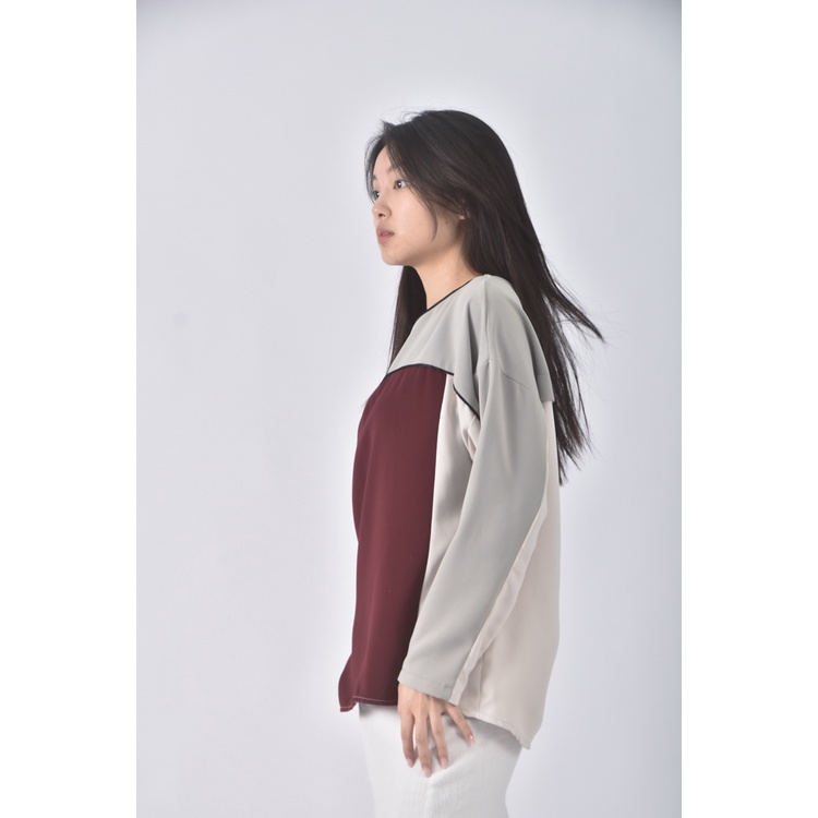 (XL) huckle berry韓牌質感跳色綠色長袖上衣二手衣, , large