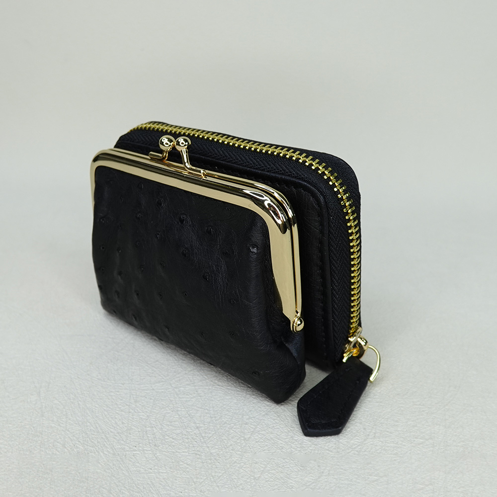 【M2nd】Ostrich kiss lock clutch, , large