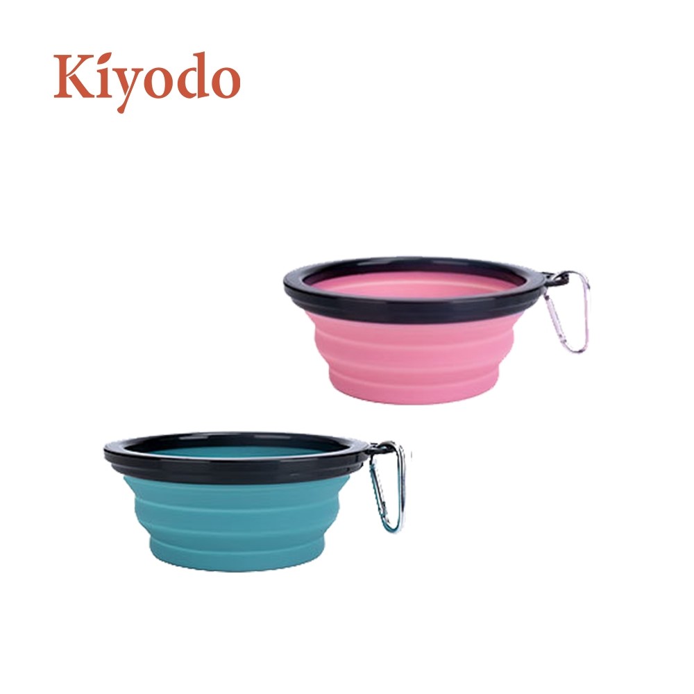 KIYODO寵物折疊碗-中(附扣環)-顏色隨機出貨