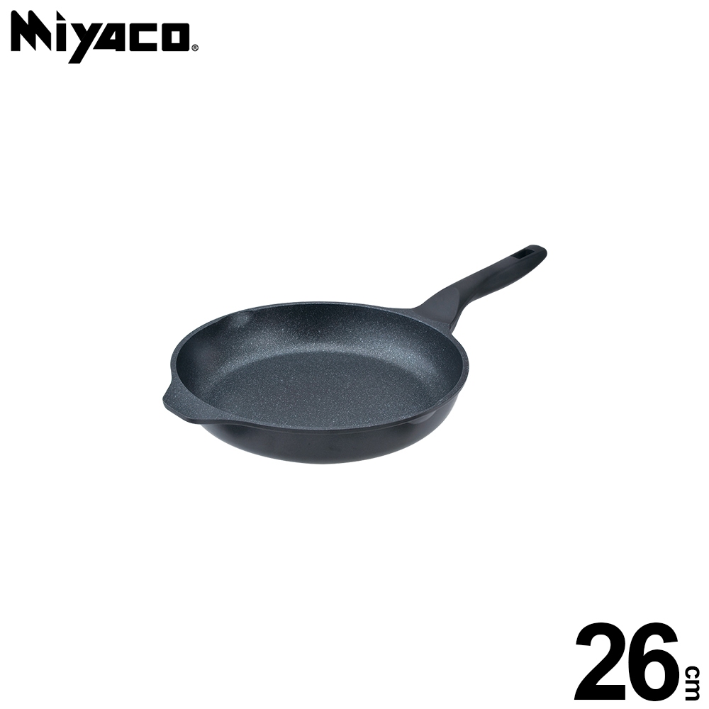 Miyaco 米雅可 礦岩鑄造不沾平底鍋煎鍋IH無蓋 26cm-Leidea樂德兒, , large