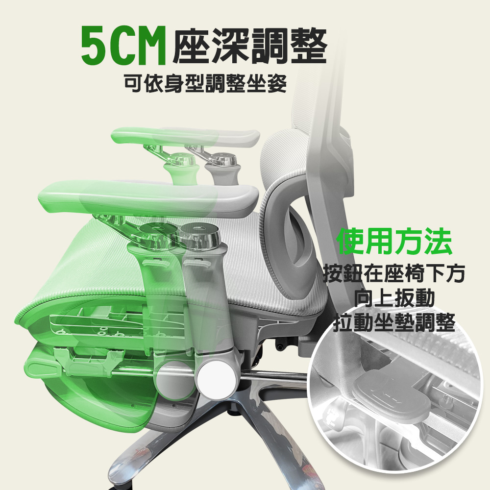 【G+居家】免組裝 人體工學8D萬向軟扶手電腦椅-灰色-鋁合金腳架-大平腳(2吋炫風水晶黑(有飾蓋)), , large