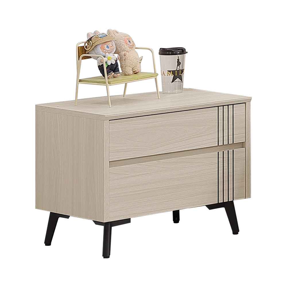 【Homelike】 喜家居二抽床頭櫃(2542), , large