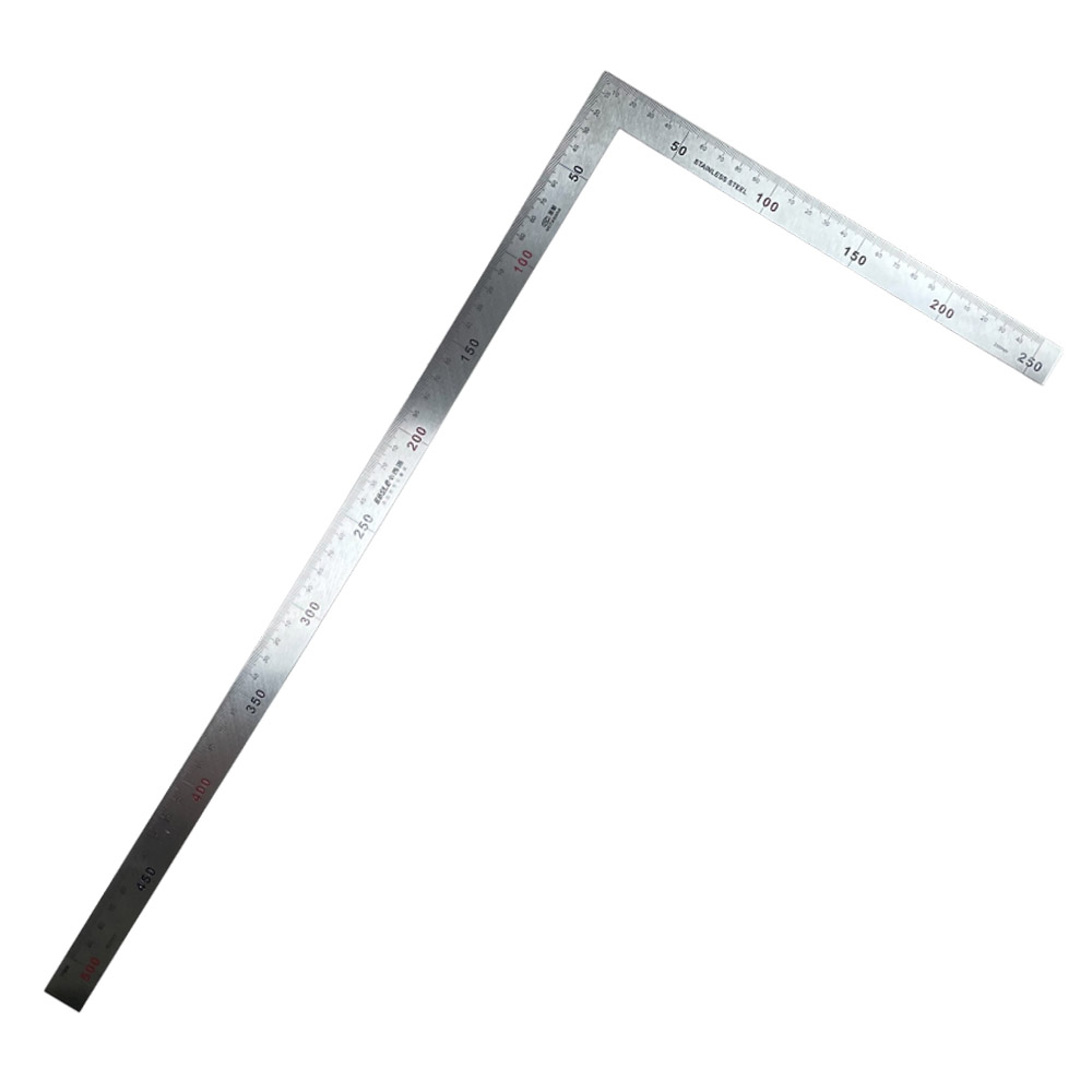 Stainless steel woodworking square 500*250mm (1.2mm thick) - double-sided metric, , large