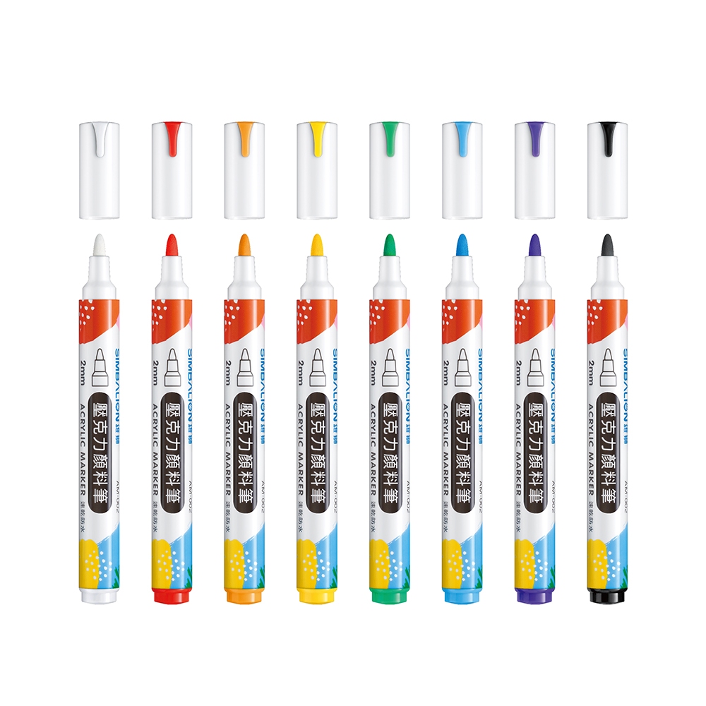 雄獅  雄獅壓克力(丙烯)顏料彩繪筆8色(AM-002), , large