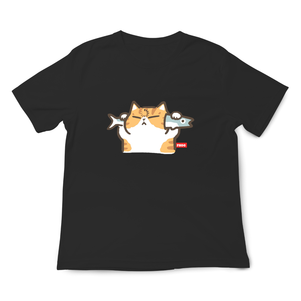JZ TEE Orange Cat-I Won't Listen Graphic Tee, , large