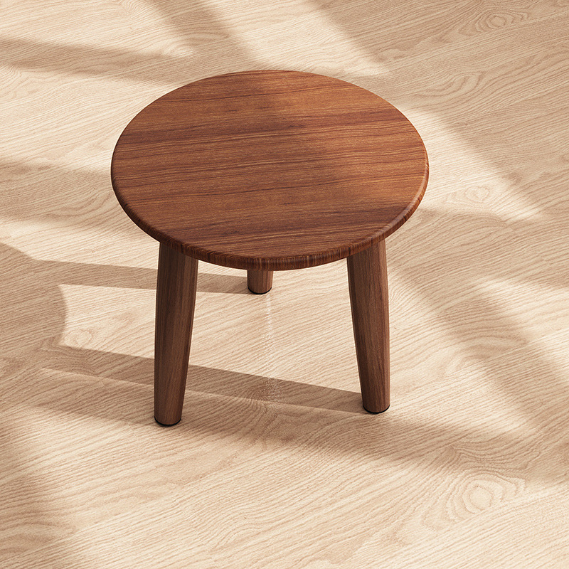 實木木色小凳子圆形, , large