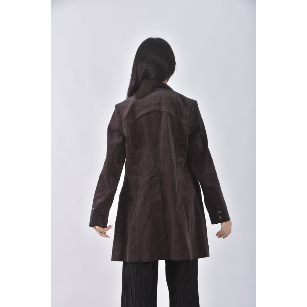 (M) moo di長版棕色外套二手衣, , large