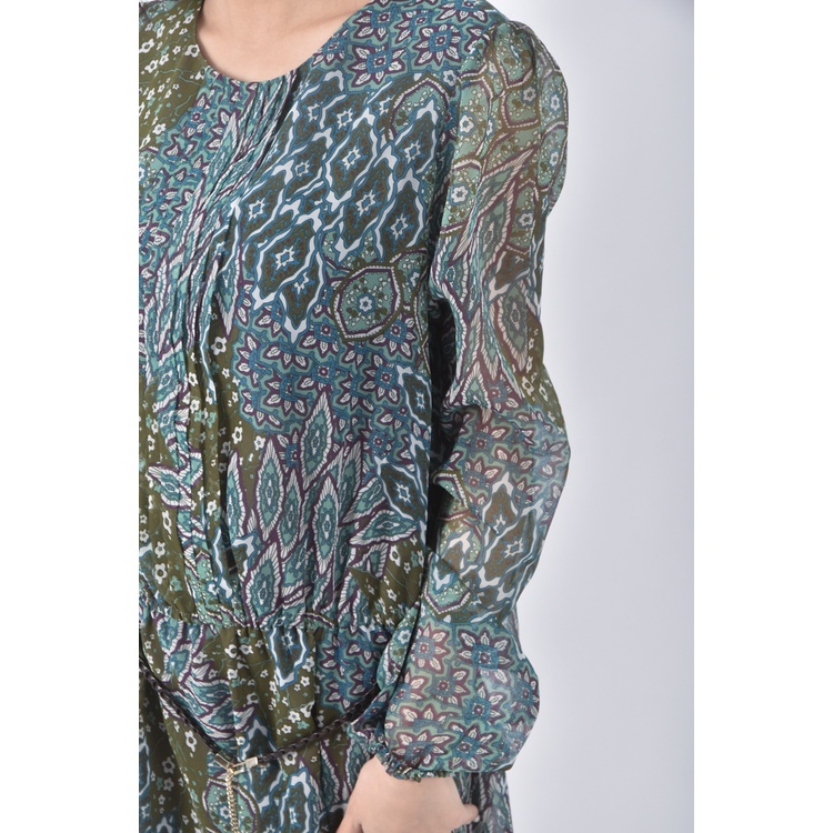 (S) g2000質感綠色綁帶洋裝二手衣, , large