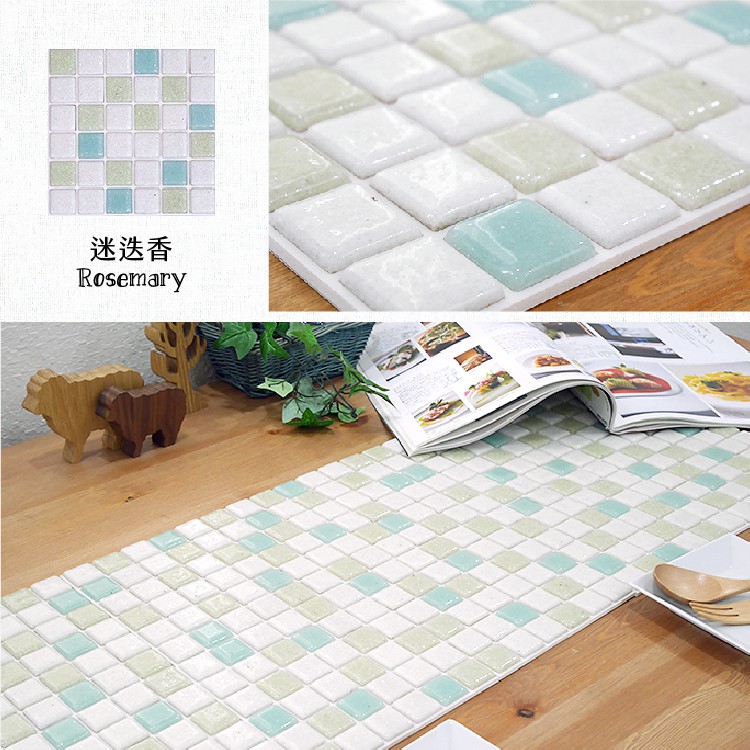 日本製 馬賽克磚 10入1組【金平糖】玻璃貼  DIY3M背膠 自黏磁磚 磁磚貼 壁磚貼 造型壁貼 立體壁貼, , large