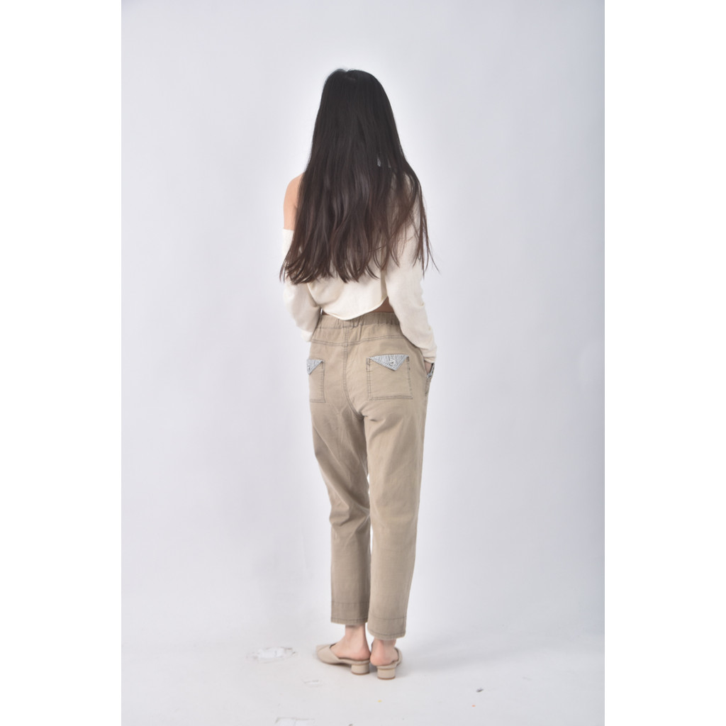 (2XL) 綁帶棕色長褲二手衣, , large