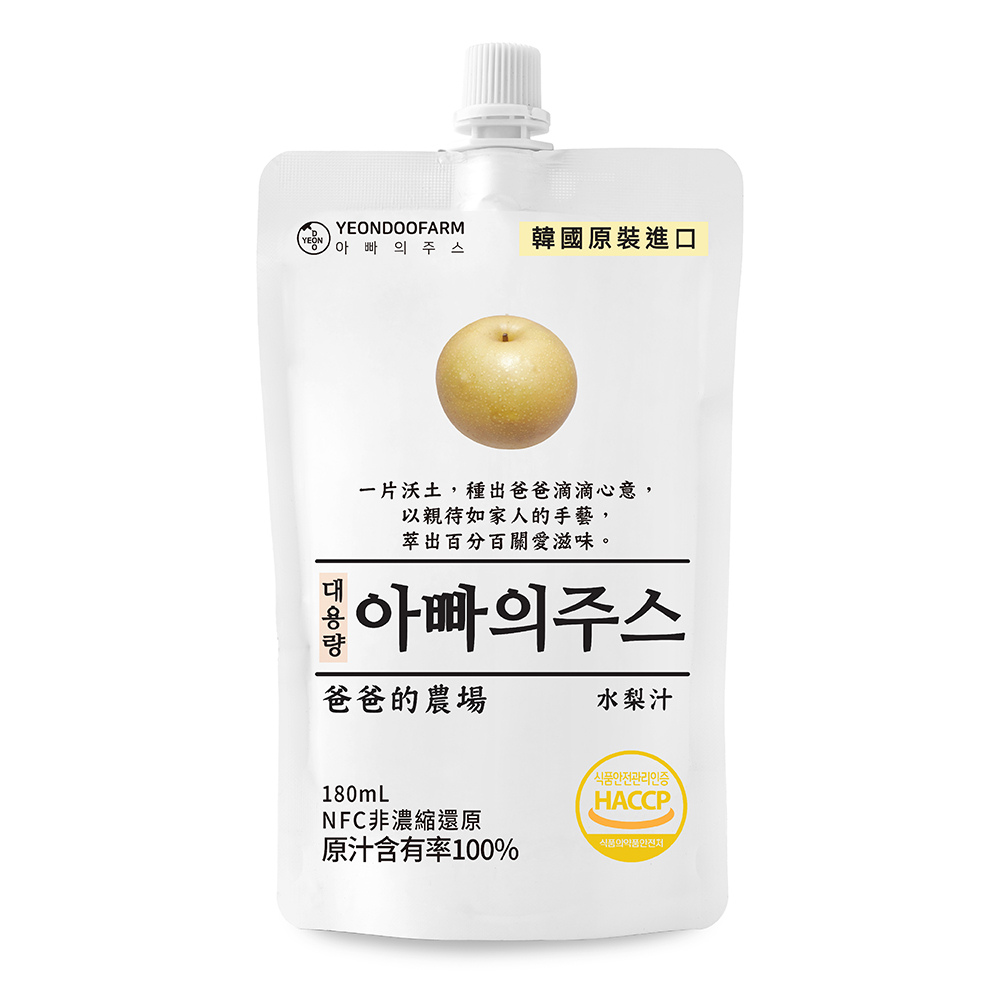爸爸的農場100水梨汁(非濃縮還原)180ml, , large