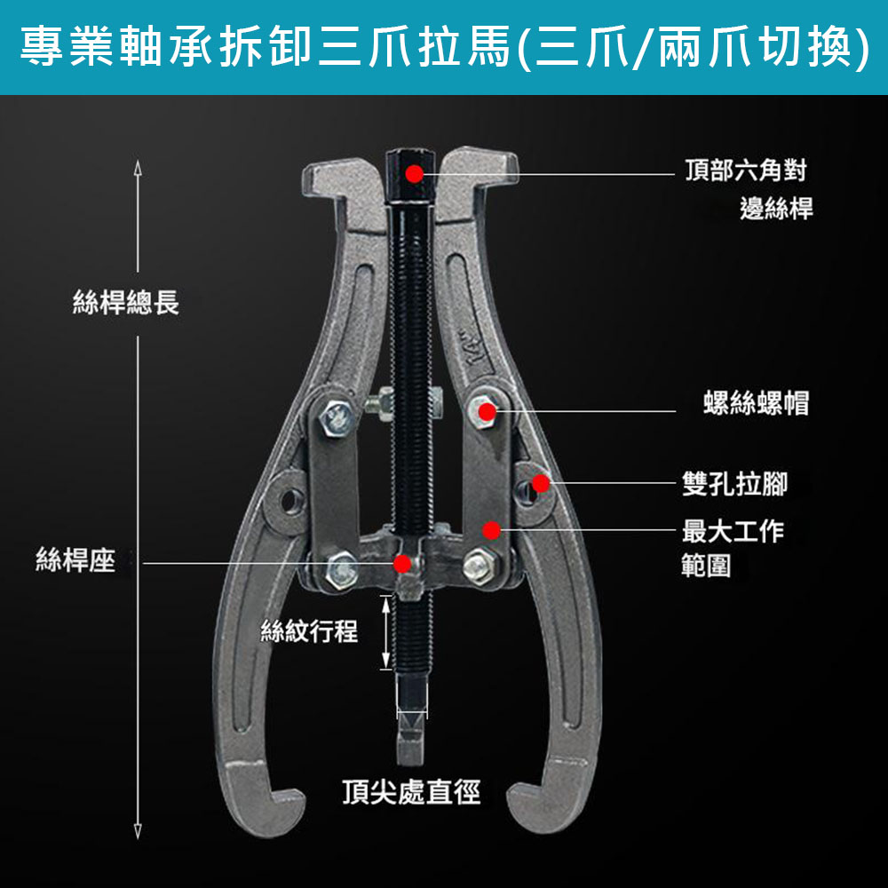6-inch switchable puller, 150mm three-jaw/two-jaw switchable., , large