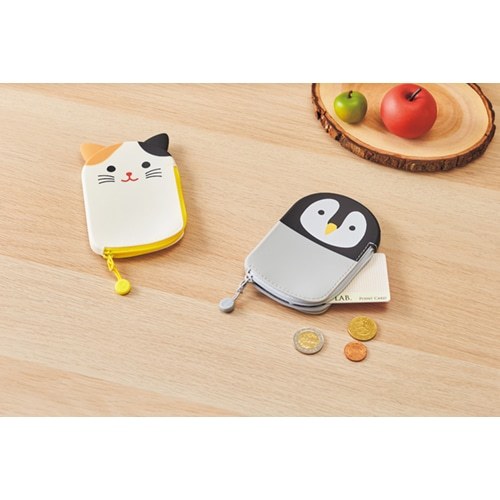 日本LIHIT A-7784 矽膠零錢包(多款)灰貓, , large