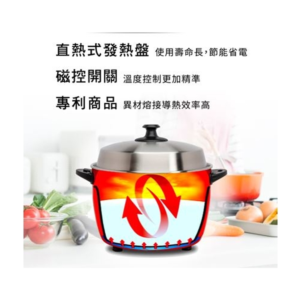 SPT 尚朋堂 6人份養生不鏽鋼電鍋 SSC-06KR, , large