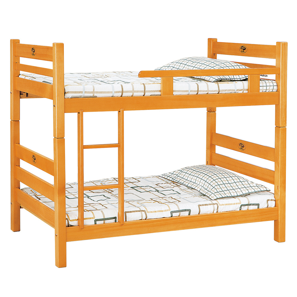 【唯熙傢俱】哈特檜木色3尺單欄雙層床, , large