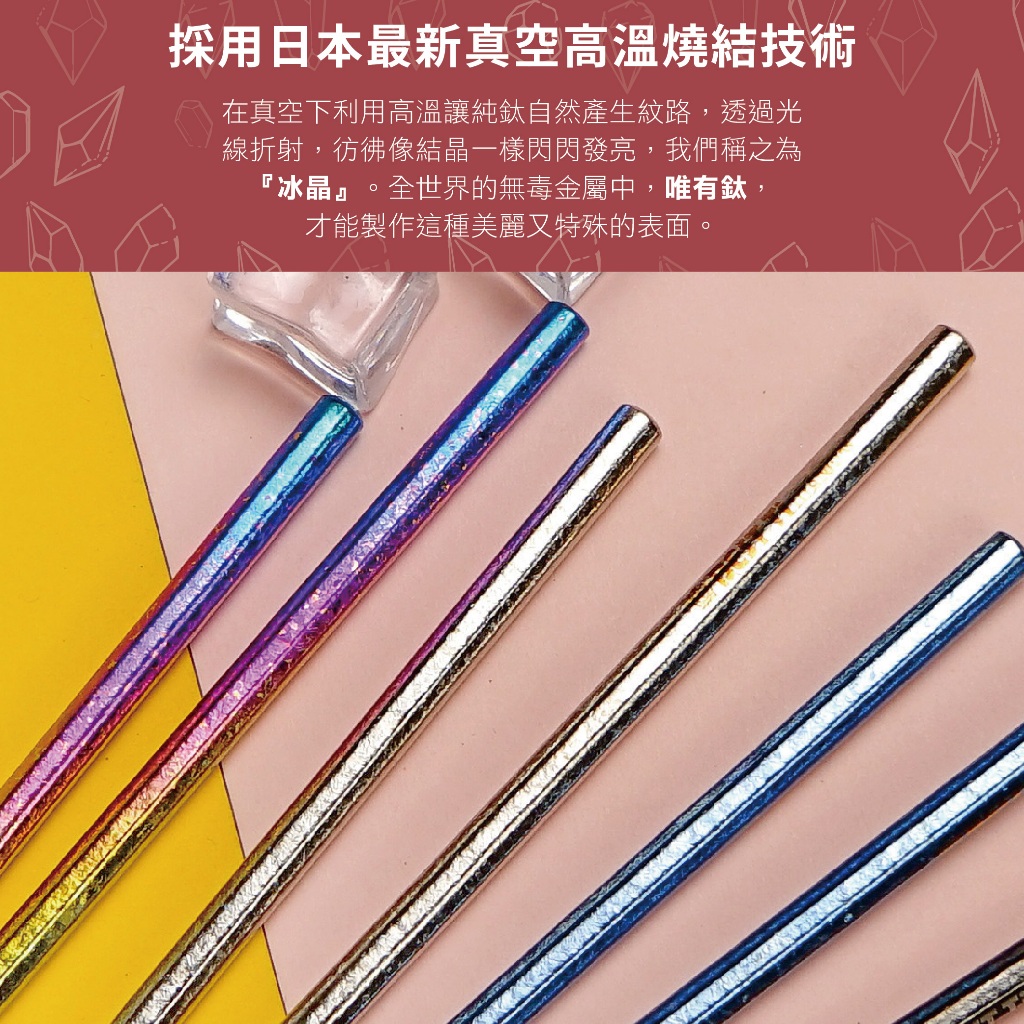 【純鈦冰晶八方筷 繽紛彩】鈦筷 環保筷 筷子 餐具 鈦餐具 環保餐具 露營, , large