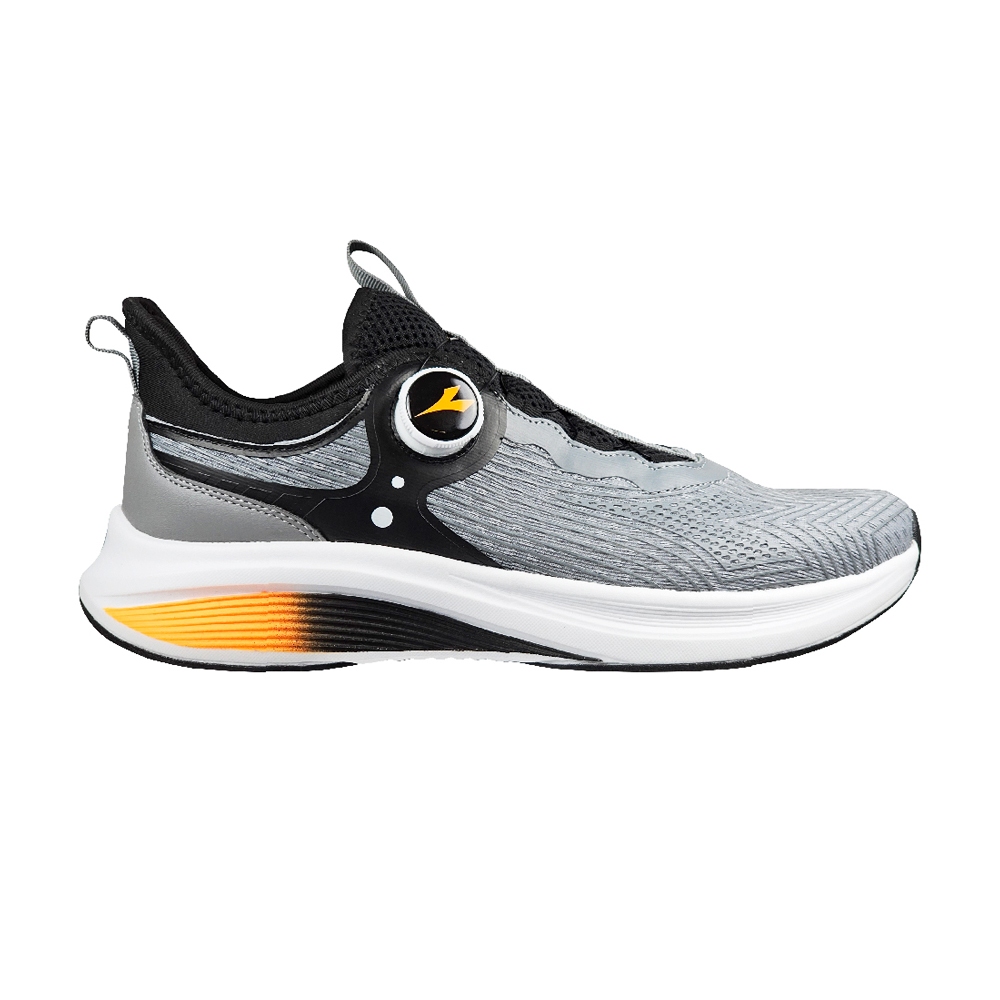 DIADORA迪亞多那 閃電輕量慢跑鞋 男運動鞋 男鞋 時尚 透氣 便利旋鈕 吸震 減壓 輕量 彈力 棉鞋墊 灰黑 白藍, , large