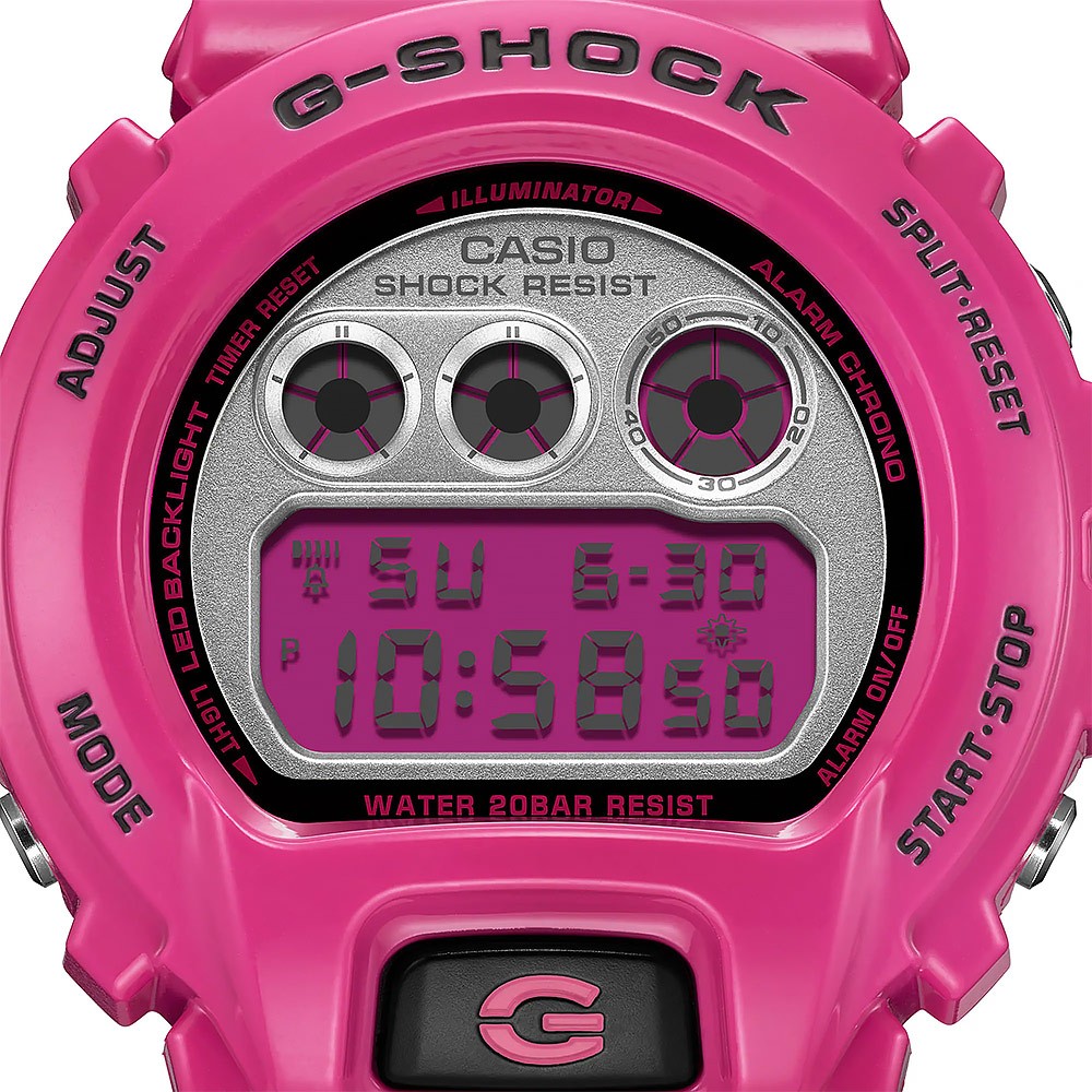 CASIO 卡西歐 G-SHOCK 復刻2000年代色彩電子錶-粉 DW-6900RCS-4, , large