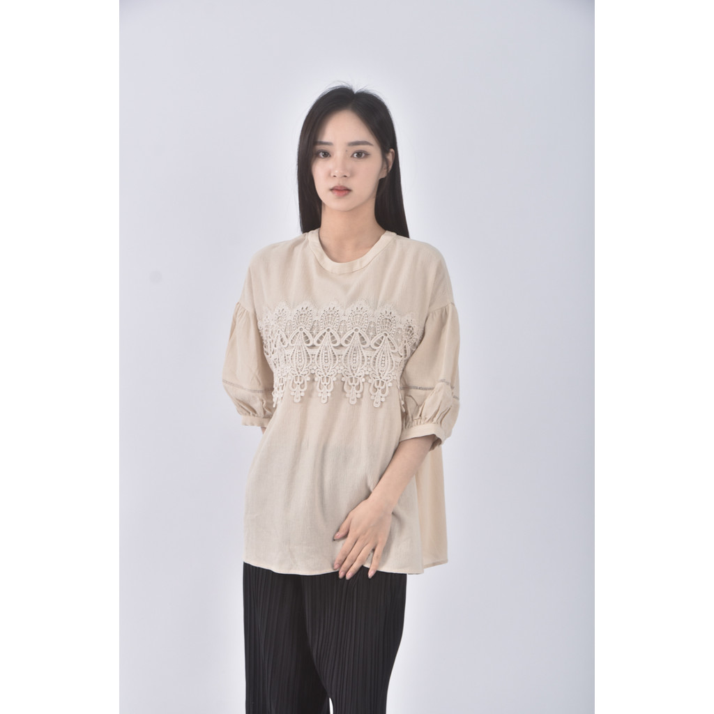 (XL) ciscoat質感圓領杏色短袖上衣二手衣, , large