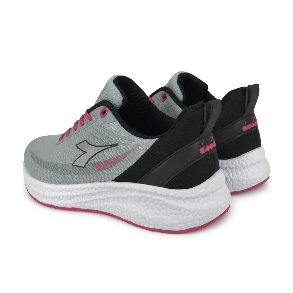 DIADORA迪亞多那 輕量透氣慢跑女鞋 女運動鞋 慢跑鞋 反光 舒適 輕盈 彈性 吸震 減壓 足弓支撐 止滑 黑 灰桃, , large