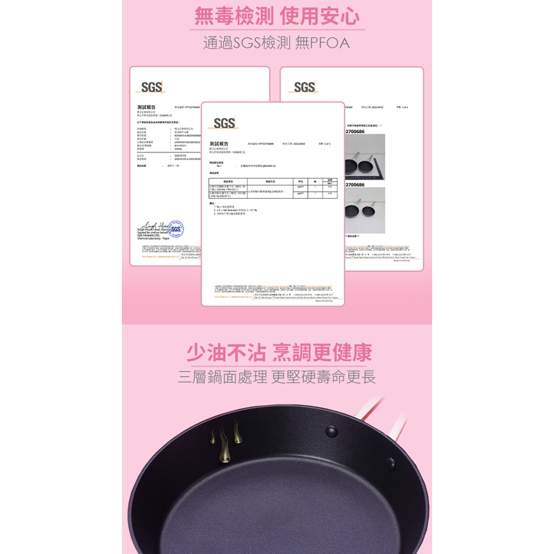 【美國MotherGoose鵝媽媽】FancyPan粉品 IH導磁不沾平底鍋26cm, , large