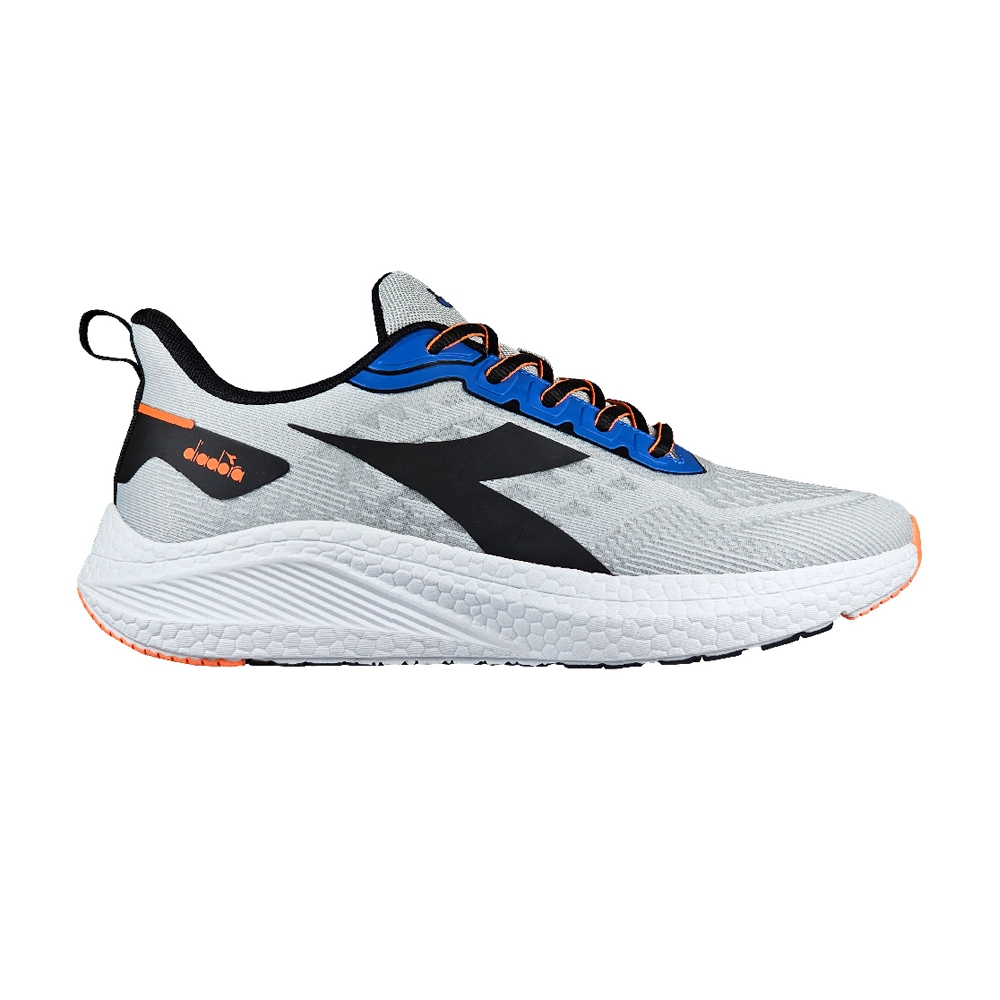 DIADORA迪亞多那 颶風者避震慢跑鞋 男運動鞋 男鞋 時尚 撞色 一體成型 透氣 吸震 減壓 輕量 抗菌鞋墊 灰 藍, , large