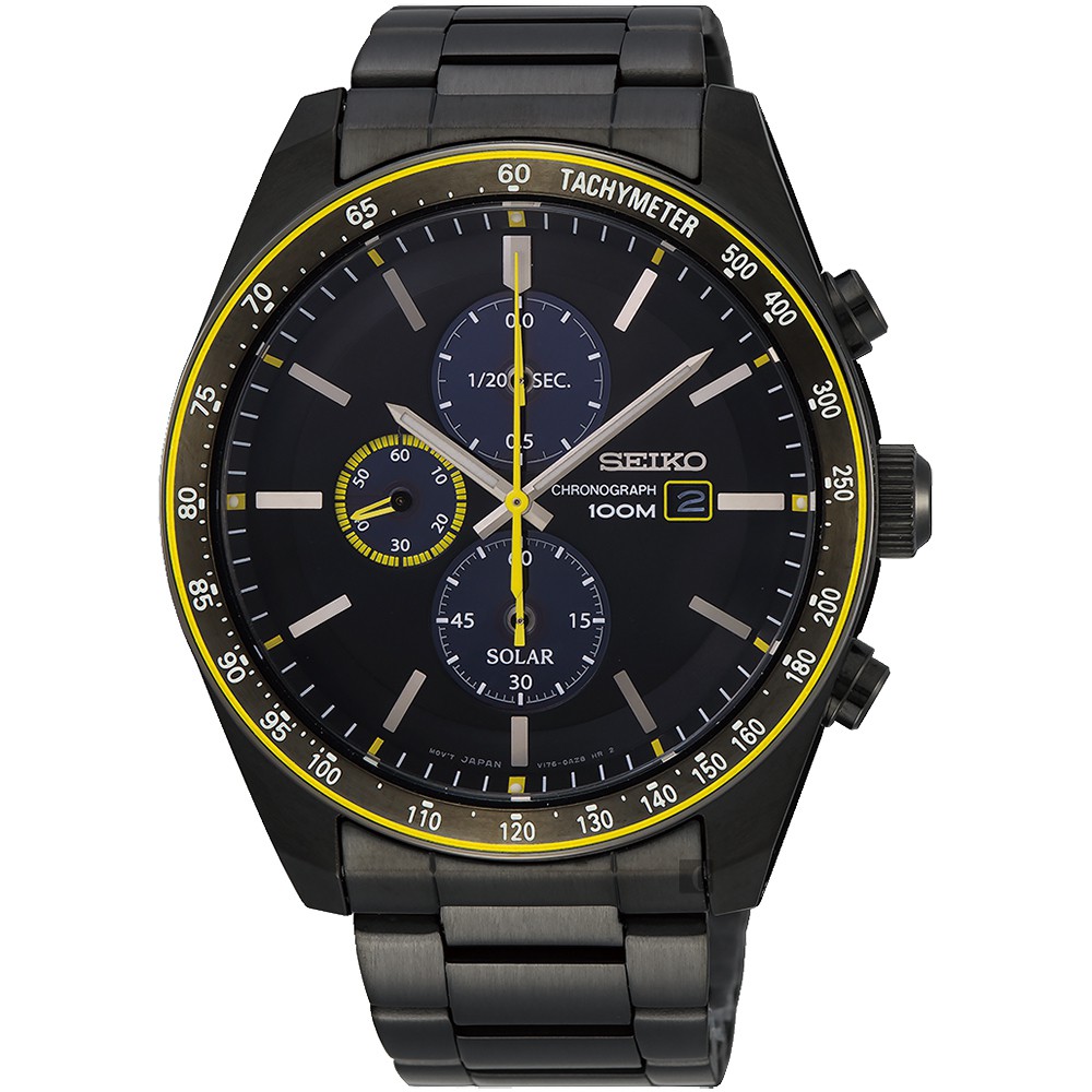 SEIKO 精工 CS 紳仕品格太陽能計時腕錶 V176-0AZ0SD(SSC729P1), , large