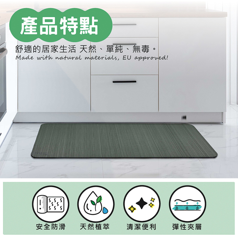 【怪獸】rubber anne 30秒瞬吸 軟式珪藻土廚房吸水地墊 (120x50cm) -藍紫直角, , large