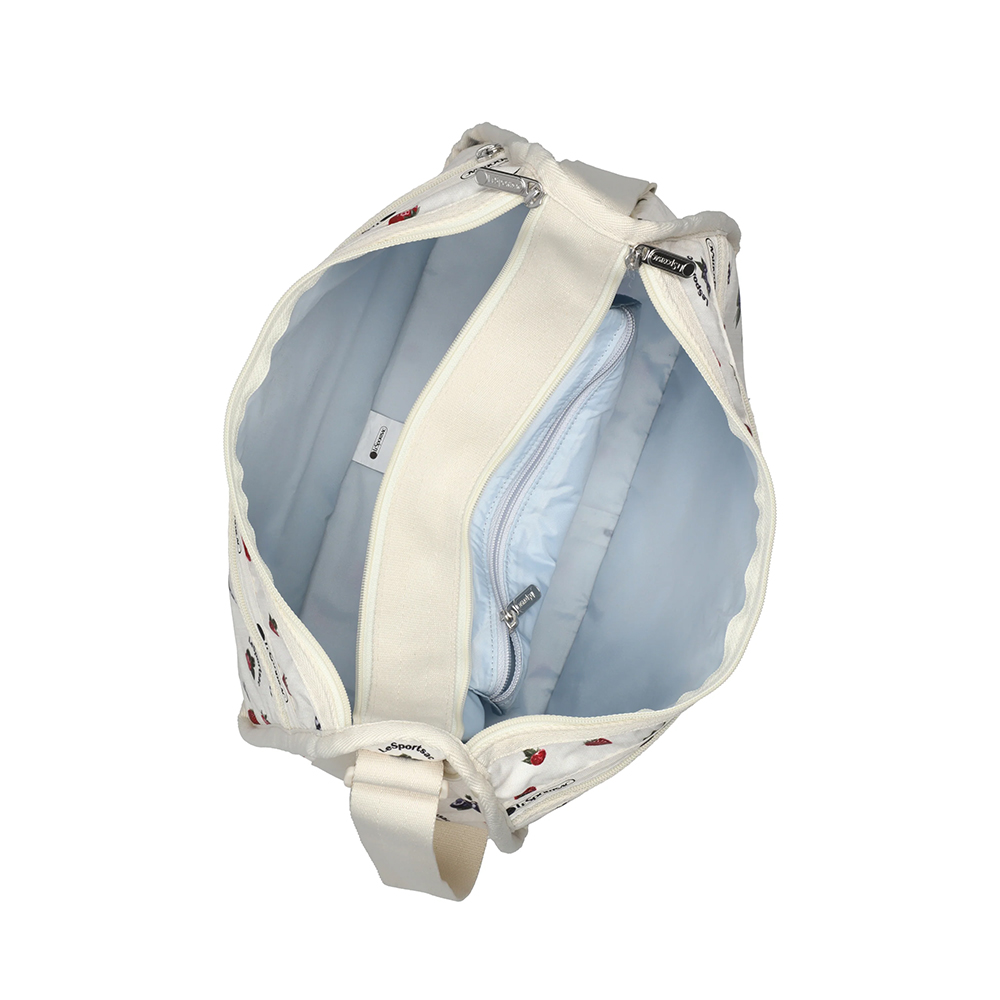 Lesportsac Deluxe Everyday Bag 經典奢華斜背包 側背包 通勤旅行包 女包 男包(奶油莓果), , large