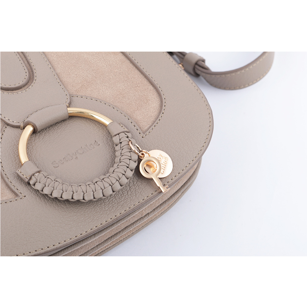 SEE BY CHLOE HANA bag 小型麂皮皮革斜背包/灰色, , large
