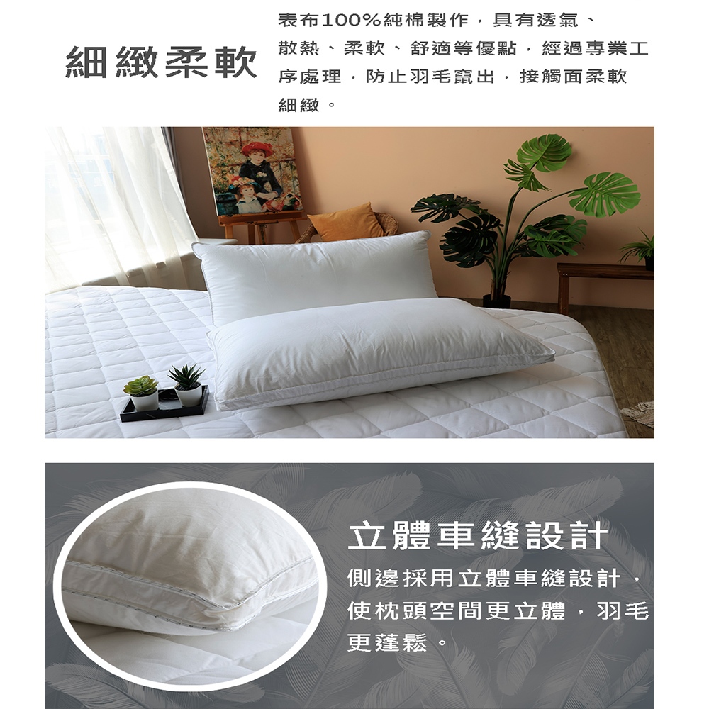 【生活好室】好適羽毛枕 水鳥羽毛枕 枕頭 台灣製造枕頭 天然水鳥羽毛 支撐頭頸 360度包覆 吸濕散熱 床寢 現貨 免運, , large