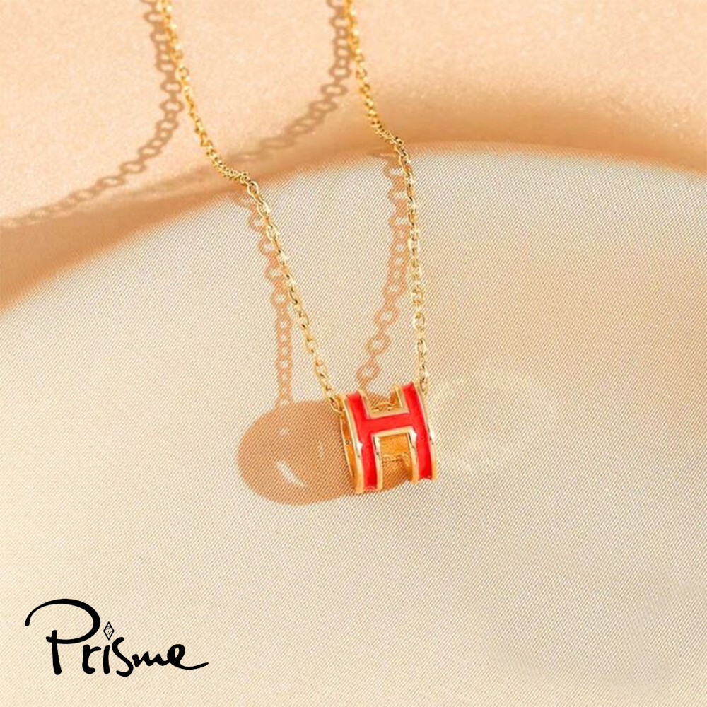 【Prisme Gold】黃金項鍊 簡約H字母 鍊墜項鍊 (金重：約0.02錢&plusmn;0.01), , large