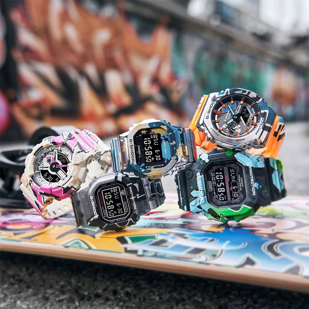CASIO 卡西歐 G-SHOCK 街頭原創塗鴉藝術 經典方形電子錶  DW-5000SS-1, , large