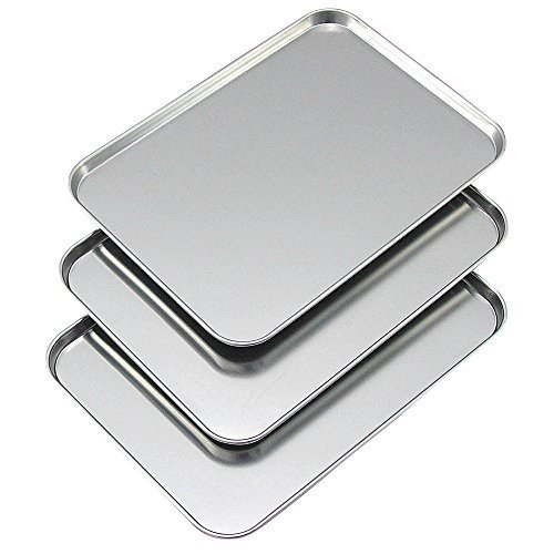 Stainless steel shallow preparation tray (3 pieces)
