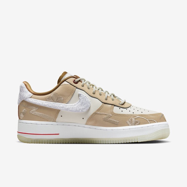 Kixpress-Nike Wmns Air Force 1 07 LX 女 休閒鞋 經典 毛絨 刺繡 奶茶 白 [FD4341-101], , large