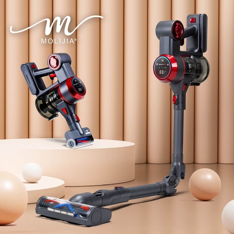 【MOLIJIA 魔力家】M181 自動AI感測手持式無線吸塵器-灰耀紅, , large