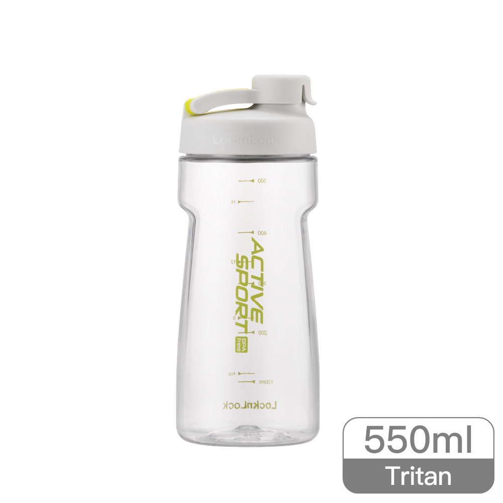 樂扣優質水壺550ml(Tritan好握)-米灰
