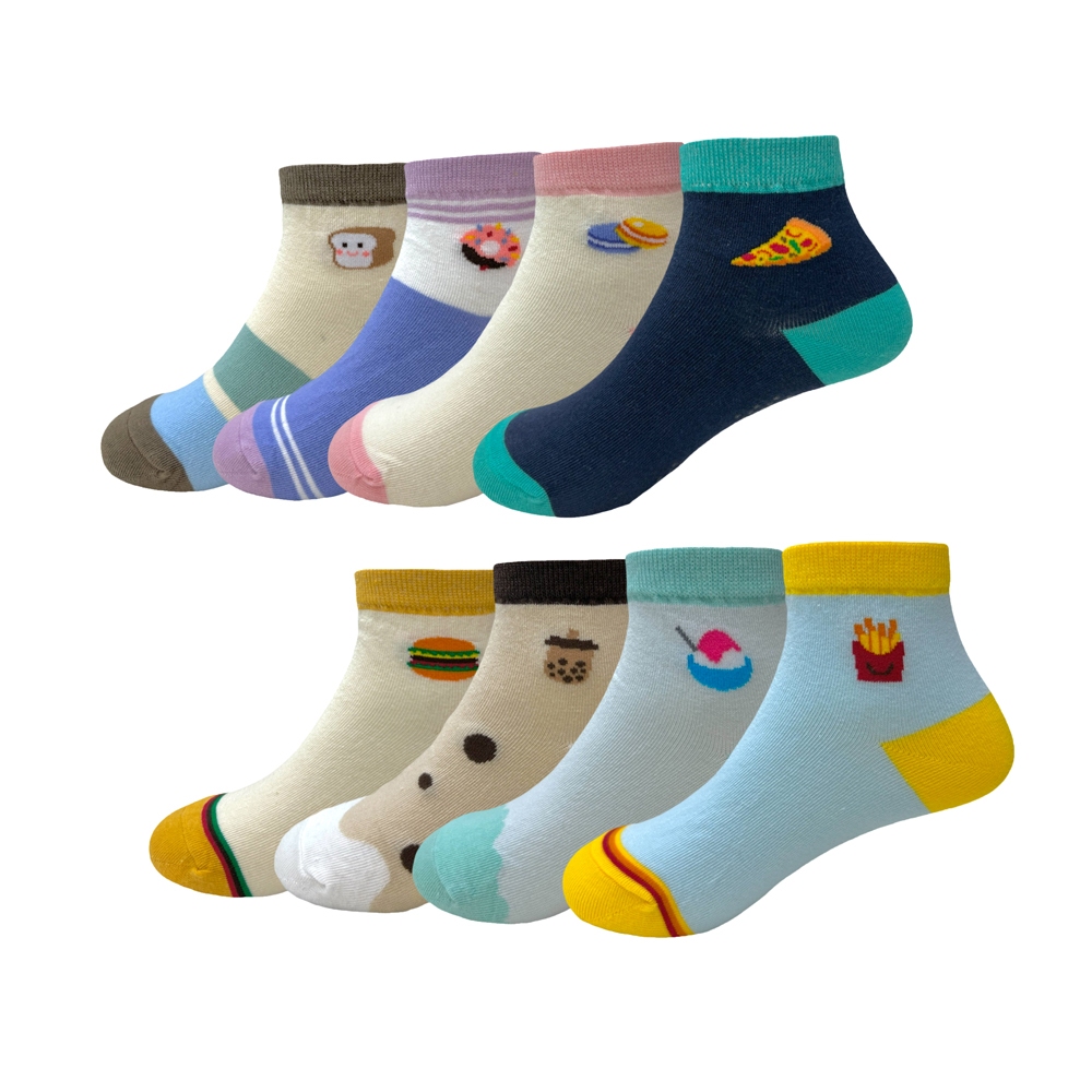 【D&G KIDS】食物童襪<刨冰,13-16cm>D559 短襪 吐司 甜甜圈 馬卡龍 披薩 漢堡 珍珠奶茶 刨冰 薯條, , large