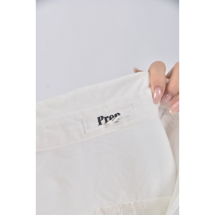 (F) prep長版白色襯衫上衣二手衣, , large