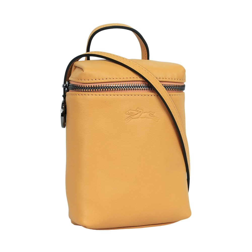 LONGCHAMP Le Pliage Xtra XS 小牛皮拉鍊迷你手提/斜背二用包/蜜糖色, , large