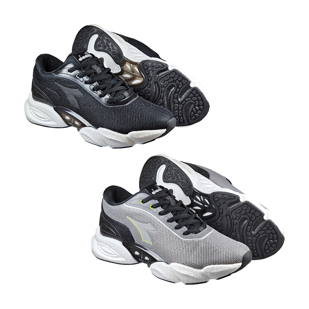 DIADORA迪亞多那 輕量慢跑鞋 男運動鞋 男鞋 寬楦 高腳背 透氣 吸衝 Q彈 緩震 穩定 服貼 足弓支撐 黑 灰, , large