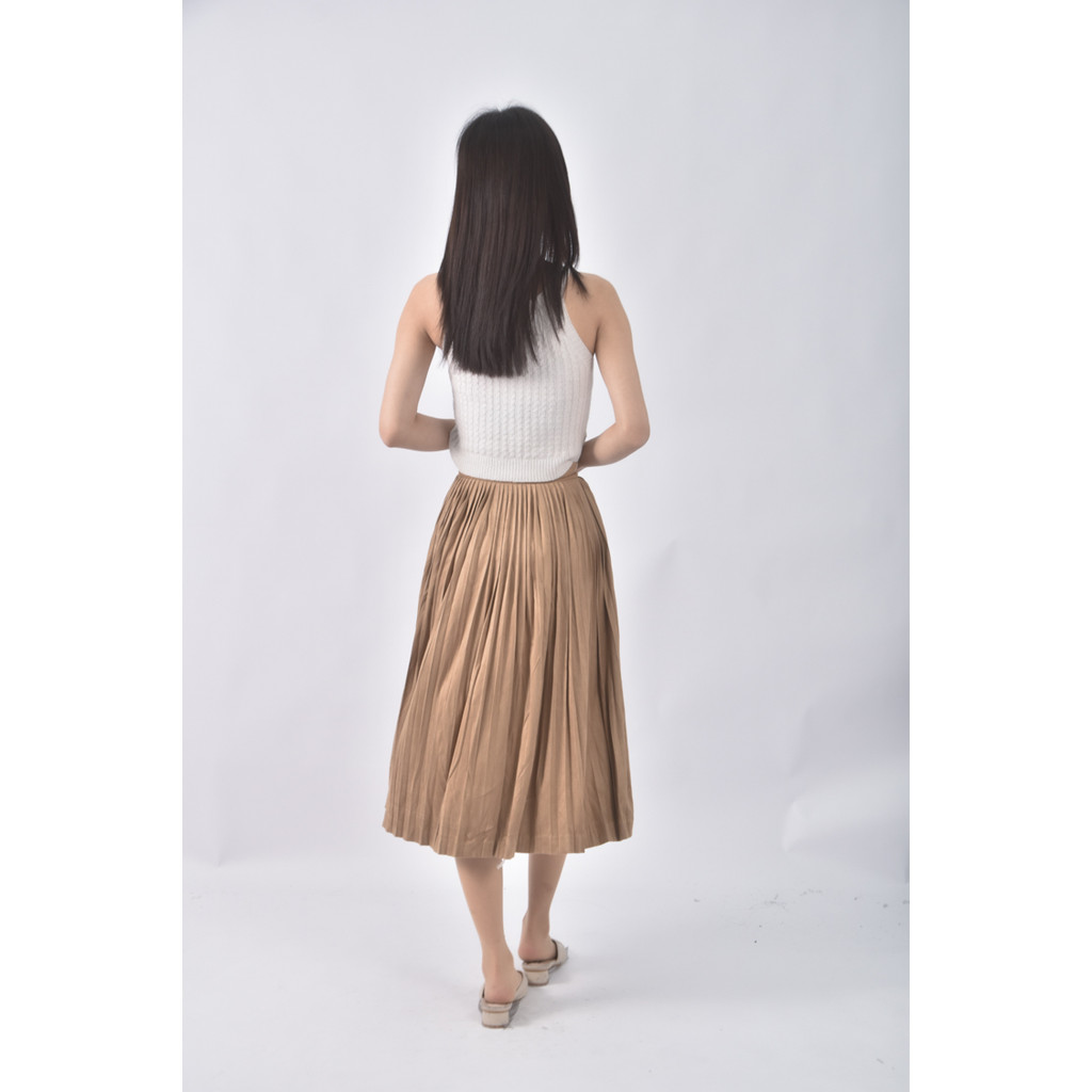 (M) 質感壓紋杏色長裙二手衣, , large