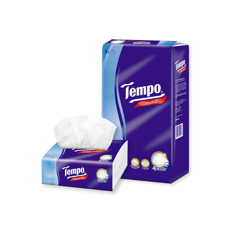 Tempo 4ply Neutral Softpack Facial Tissu, , large