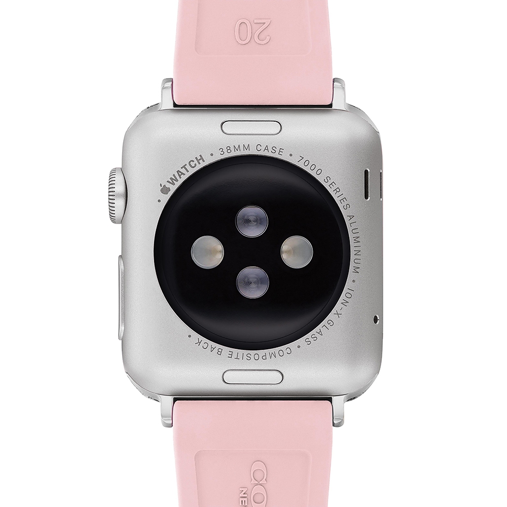 COACH Apple Watch 錶帶 38/40/41mm適用 粉紅色菱格紋矽膠錶帶 520 送禮 禮物(不含手錶), , large